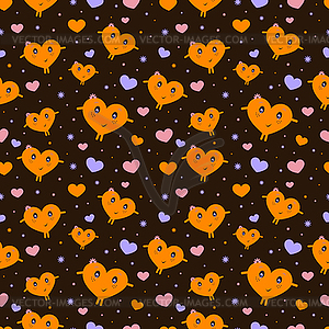 Seamless texture with colored hearts - vector clip art