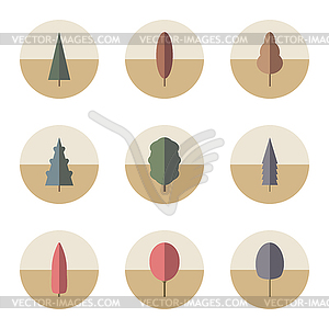 Set of icons trees - vector clipart