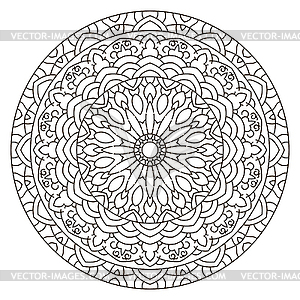 Symmetrical circular pattern mandala - vector image