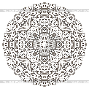 Mandala drawn in thin black lines - vector clip art