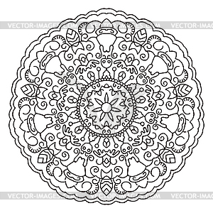 Eastern ethnic mandala. Round symmetrical pattern - vector image