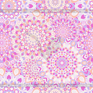 Seamless background with symmetrical mandalas. - vector image