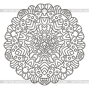 Symmetrical circular pattern mandala. Coloring - vector clip art