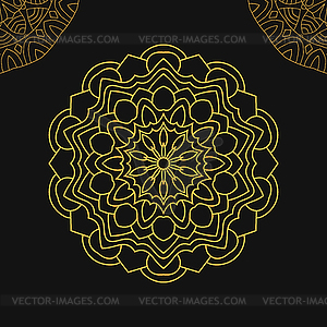 Business card template with ethnic pattern mandala - vector image