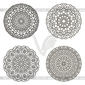 Set of circular ornaments - vector clip art