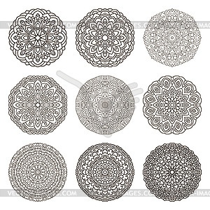 Set of circular ornaments - vector image