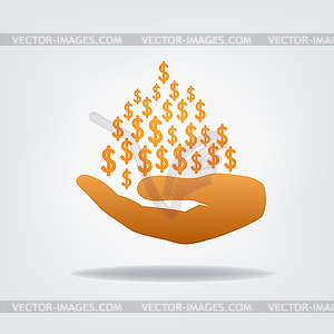 Heap of dollars - vector clipart