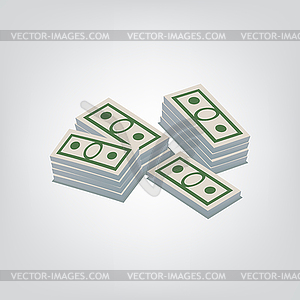 Pack of dollars - vector image