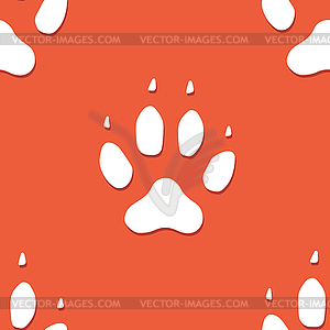 Dog footprint seamless pattern - vector clip art