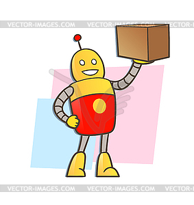 Robot courier - stock vector clipart