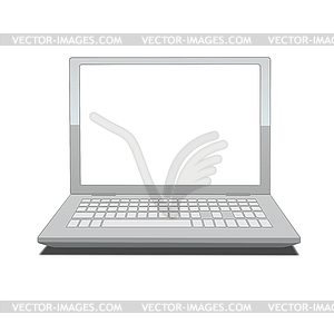 Laptop with blank screen - vector clip art