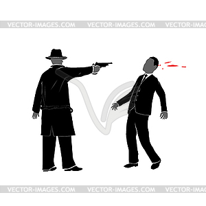 Killing with gun - vector clipart