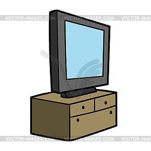 Tv on commode - color vector clipart