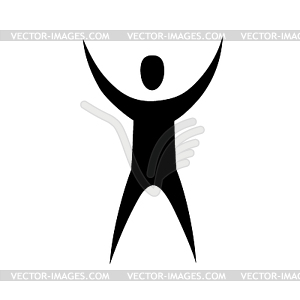 Human with raised hands - vector clipart
