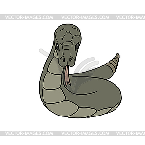 Grey cartoon snake - royalty-free vector image