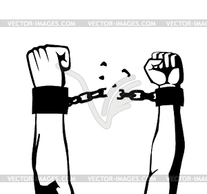 Breaking the chain isolated - vector image