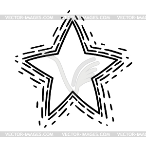 Нарисованный звезда - векторное изображение клипарта
