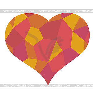 Red heart mosaic symbol - vector clipart