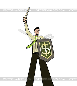 Businessman knight - vector clipart / vector image