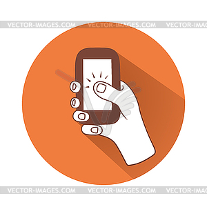 Рука с телефоном - изображение векторного клипарта