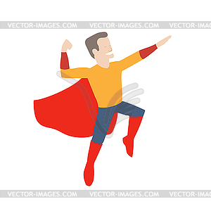 Superhero in midair - vector clipart