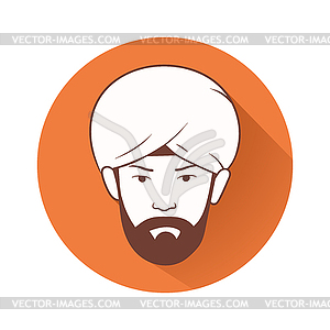 Man's head with turban - vector clipart