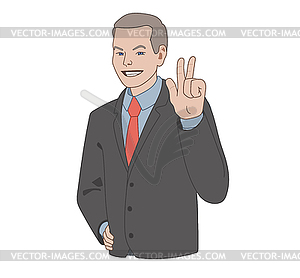 Smiling businessman - vector clipart