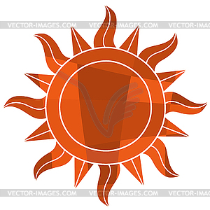 Mosaic sun symbol - vector image