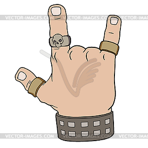 Hand in Rock gesture - vector image