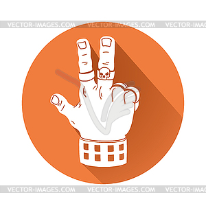 Hand in victory gesture - vector image