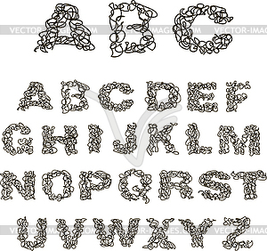 Thread alphabet - vector clip art