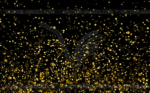 Gold glitter texture on black background. Golden - royalty-free vector image