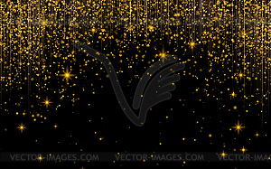 Gold glitter powder splash background. Golden - vector clipart