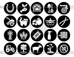 Icons pack farm collection outline s - vector image