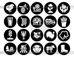 Icons pack farm collection outline s - vector clipart