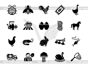 Agriculture linear icons set. Farming. - vector EPS clipart