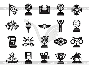 Trophy and Awards Icons. Prize symbol icon - vector clip art