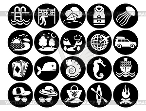 Vacation and travel icons set Pictogram business - vector image