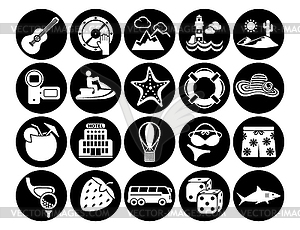 Vacation and travel icons set Pictogram business - vector EPS clipart