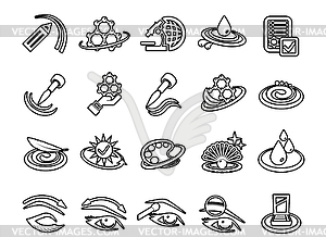 Medical skin cosmetic signs. Skin care line icons. - vector clipart