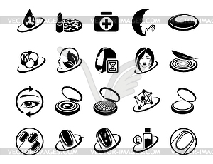 Graphic set. Icons, minimal design. Beauty. - vector image
