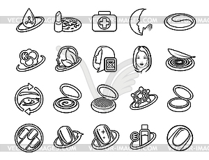 Graphic set. Icons, minimal design. Beauty. - vector clip art