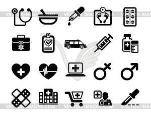 Medical And Health Icons Set Created For Mobile, We - vector clipart