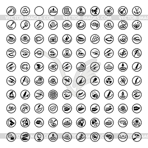 100 icons Beauty and makeup cosmetic woman beauty - vector clip art