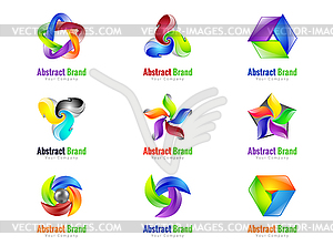 Abstract 3d logo design elements. Corporate - vector clip art