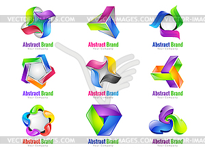 Набор элементов дизайна бренда. Красочный абстрактный 3d - векторное изображение клипарта