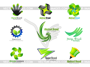 Green and black color logo. Corporate identity icon - vector clip art