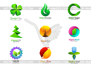 Ecology leaves and symbols Leaf abstract logo - vector clipart / vector image