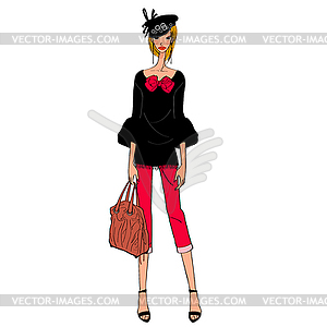 Chic fashion model - royalty-free vector image