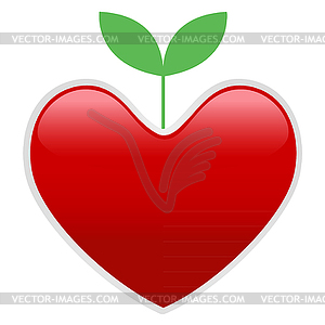 Bud and heart - vector image